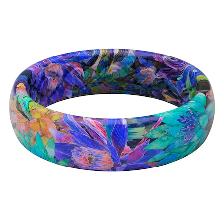 Groove Life Groove Life Women's Thin Aspire Twilight Blossom Round Multicolored Wedding Band Elastomer Water Res R8-108-07